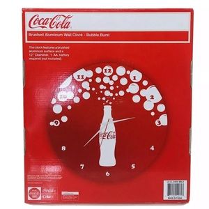 ⏰ NEW Coca Cola Wall Clock Brushed Aluminum Bubble Burst